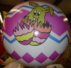 custom trade show helium inflatables like this egg hatching